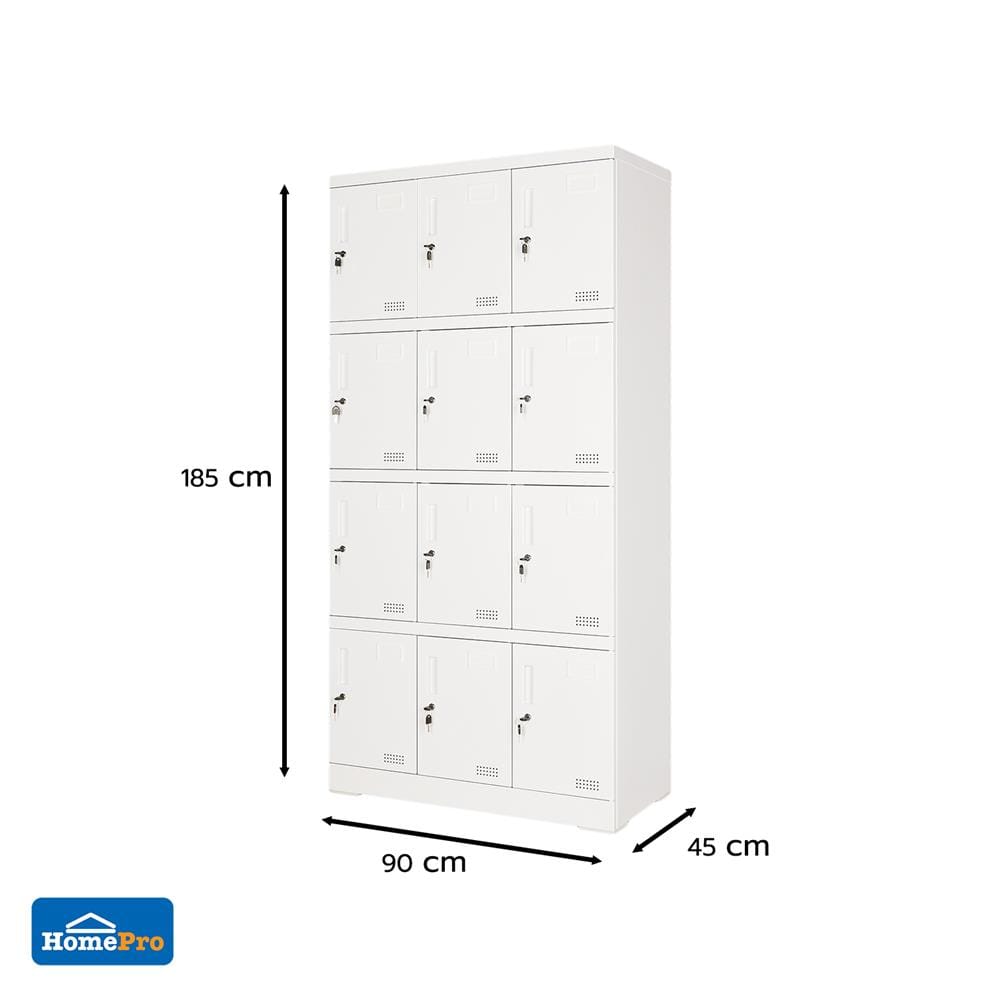 ตู้ล็อกเกอร์ 12 ประตู FURDINI KULLEN FYD-LK-12 90 ซม. สีขาว