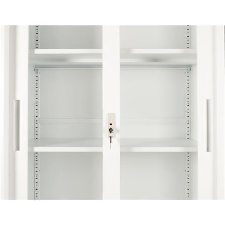 ตู้เหล็กสูง บานเลื่อนกระจก FURDINI KULLEN FYD-W016 90 ซม. สีขาว_3
