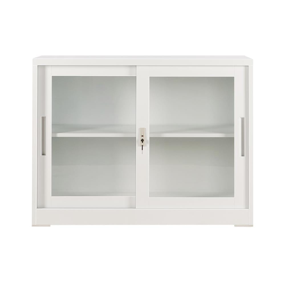 ตู้เหล็ก บานเลื่อนกระจก FURDINI KULLEN FYD-W002 120 ซม. สีขาว