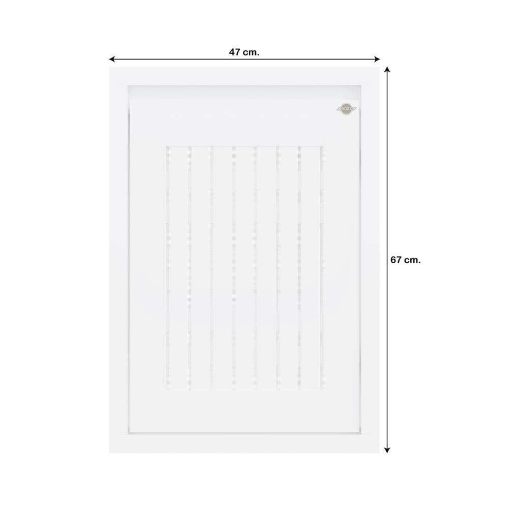 บานซิงค์เดี่ยวเกล็ดตรง JUPITER GRAND WHITE 47x67 ซม.