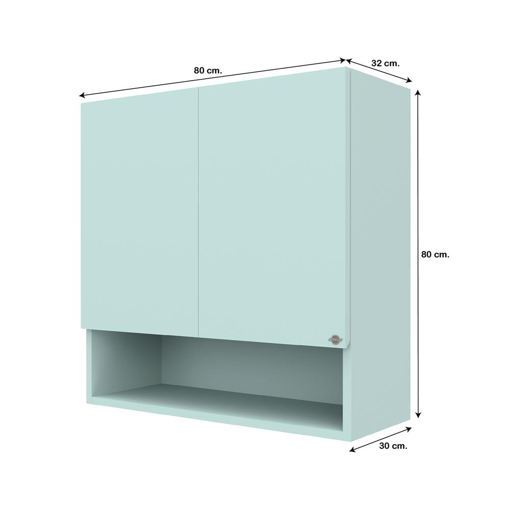 ตู้แขวนคู่พร้อมช่องโล่ง D2 JUPITER GRAND GREEN 80x80 ซม.