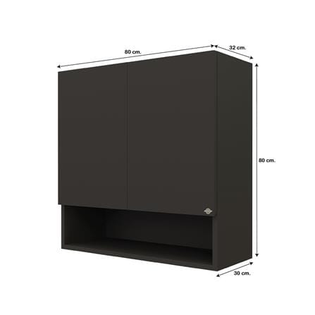 ตู้แขวนคู่พร้อมช่องโล่ง D2 JUPITER GRAND BROWN 80x80 ซม._4