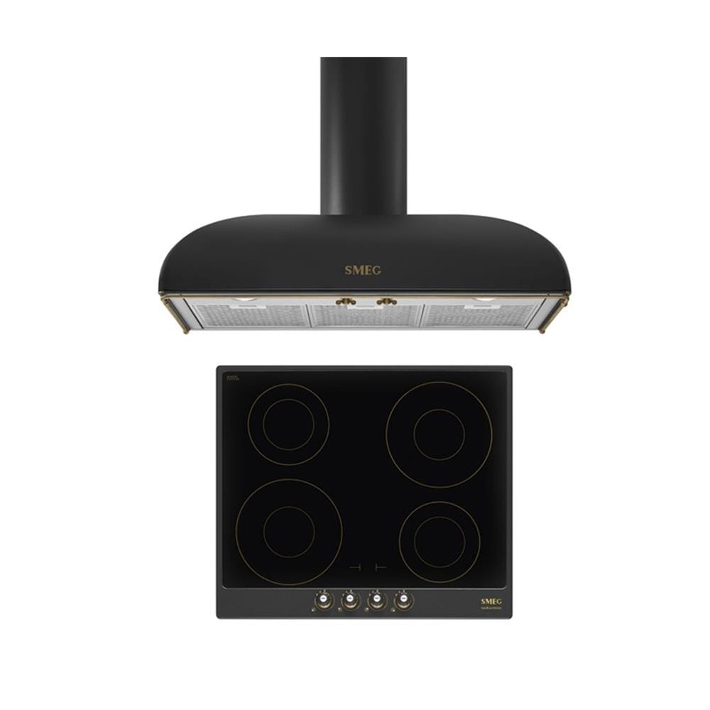 เตาฝัง+เครื่องดูดควัน SMEG SI764AOM+KS89AOE