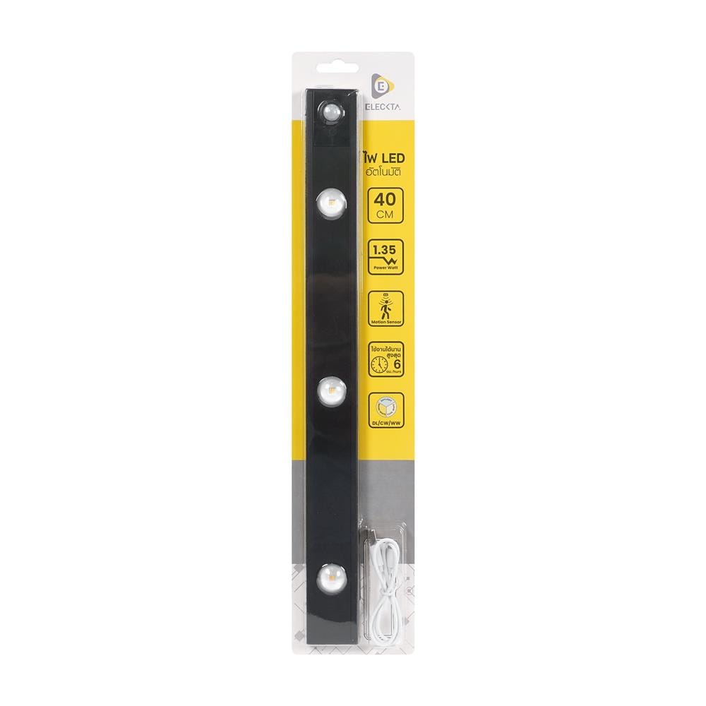 ไฟ LED อัตโนมัติ 40 ซม. ELECKTA SSBW-400 150 ลูเมน สีดำ