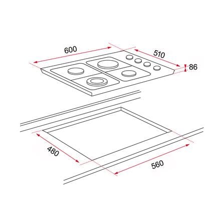 เตาฝังแก๊ส TEKA GSX 6420 SS 60 ซม._5