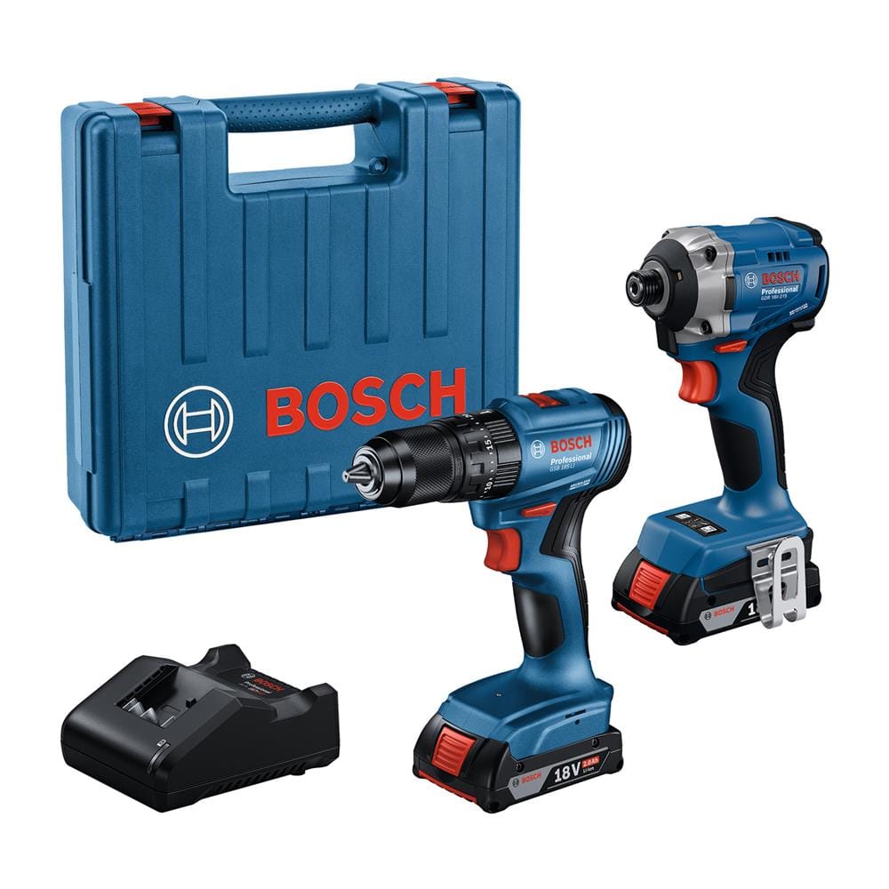 ชุดสว่านไร้สาย (พร้อมแบตเตอรี่) BOSCH GSB185+GDR215 18 โวลต์