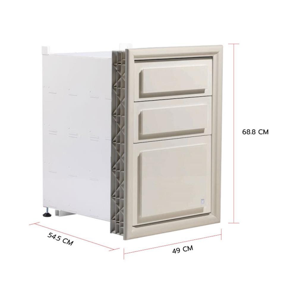 ตู้ลิ้นชัก 3 ชั้น ลูกฟัก KING PLATINUM A7 49x68.8 ซม. สีโธฟู