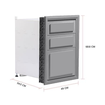 ตู้ลิ้นชัก 3 ชั้น ลูกฟัก KING PLATINUM A7 49x68.8 ซม. สีเอิร์ลเกรย์_5
