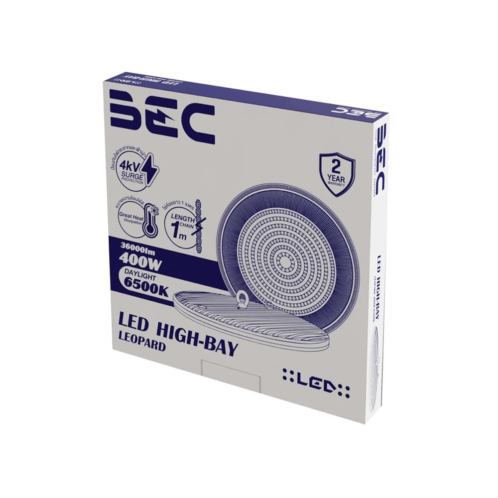 โคมไฮเบย์ LED BEC LEOPARD 400 วัตต์ DAYLIGHT สีดำ