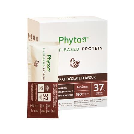 ผลิตภัณฑ์เสริมอาหาร PHYTAE PLANT BASED PROTEIN ANTI-AGING รส DARK CHOCOLATE 1 กล่อง (7 ซอง)_0