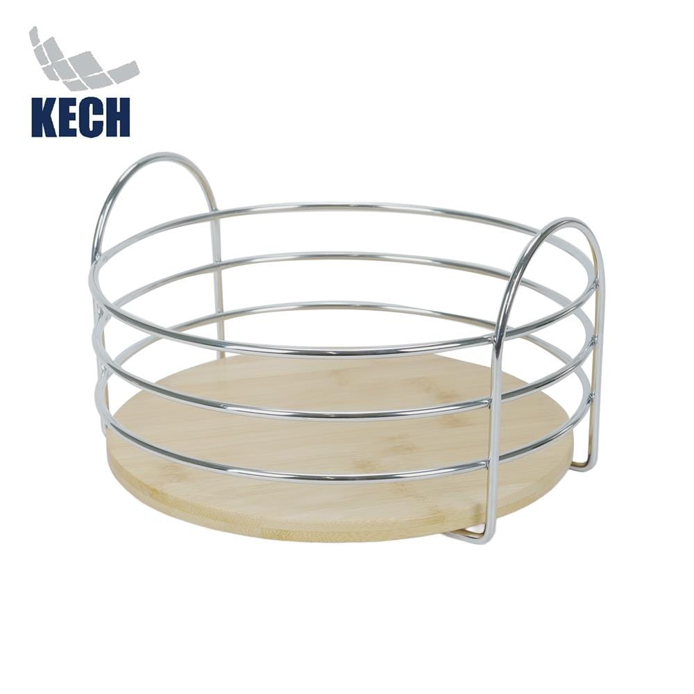 ตะกร้าผลไม้กลม KECH SILVERY 22 ซม.