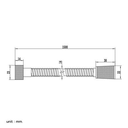 สายฝักบัวสเตนเลส RASLAND RA M1332-SS-150 150 ซม._1