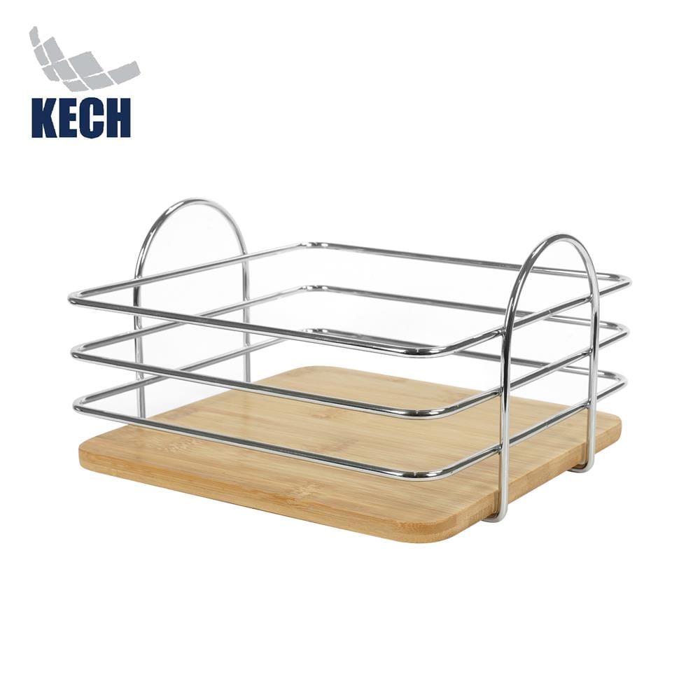 ตะกร้าผลไม้เหลี่ยม KECH SILVERY 22 ซม.