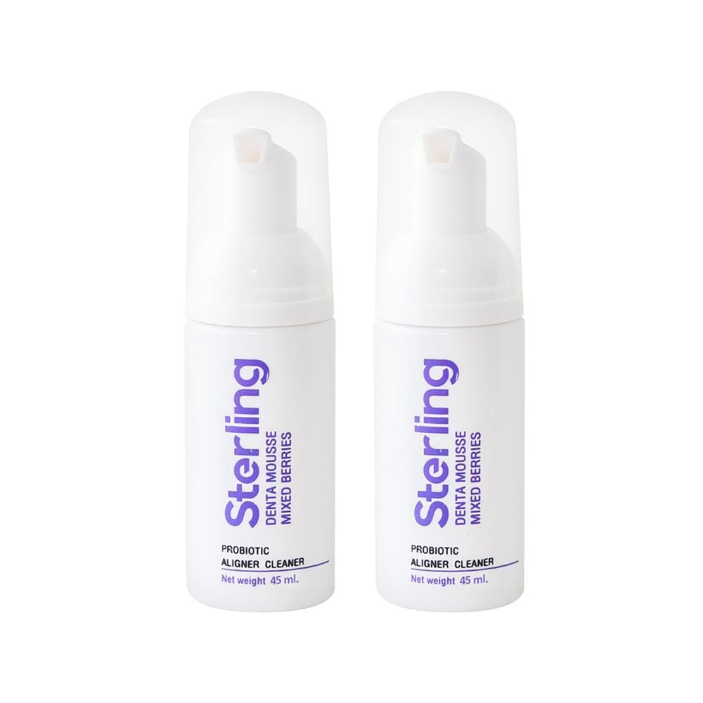 มูสทำความสะอาดอุปกรณ์จัดฟัน STERLING 45 มล. กลิ่นมิกซ์เบอร์รี่ (2 ขวด)