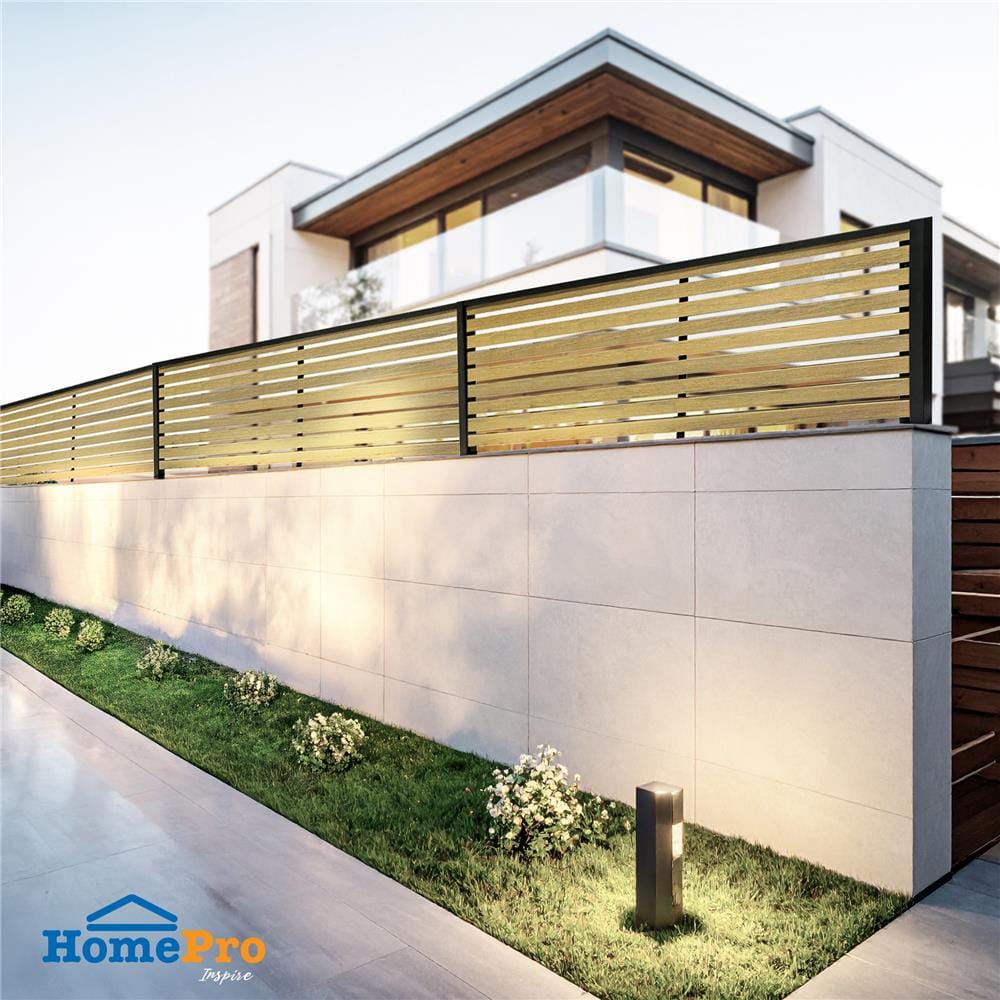 รั้วบังตาโปร่ง SUNSHIELD S824 SET B 0.8x2.4 ม. สีโอ๊ค