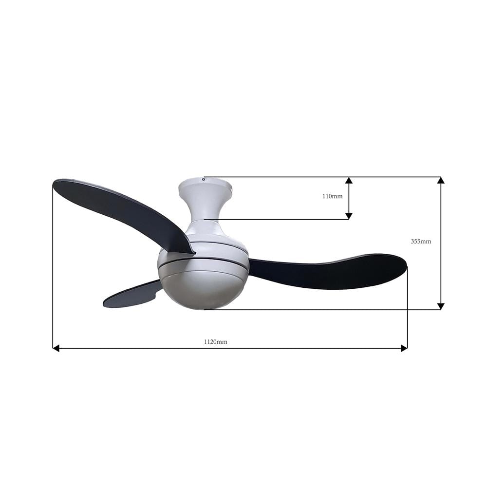 พัดลมโคมไฟ LED CARINI CRC002WH 18 วัตต์ DAYLIGHT/COOL WHITE/WARM WHITE 44 นิ้ว สีขาว/ดำ