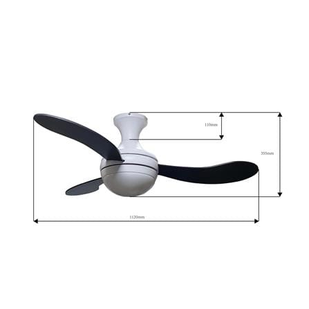 พัดลมโคมไฟ LED CARINI CRC002WH 18 วัตต์ DAYLIGHT/COOL WHITE/WARM WHITE 44 นิ้ว สีขาว/ดำ_3