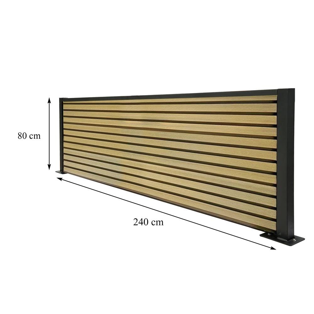 รั้วบังตาทึบ SUNSHIELD F824 SET A 0.8x2.4 ม. สีโอ๊ค