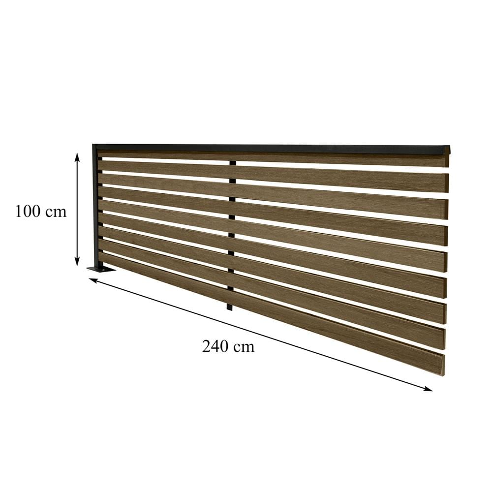 รั้วบังตาโปร่ง SUNSHIELD S124 SET B 1.0x2.4 ม. สีวอลนัท