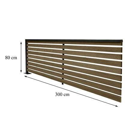 รั้วบังตาโปร่ง SUNSHIELD S830 SET B 0.8x3.0 ม. สีวอลนัท_6