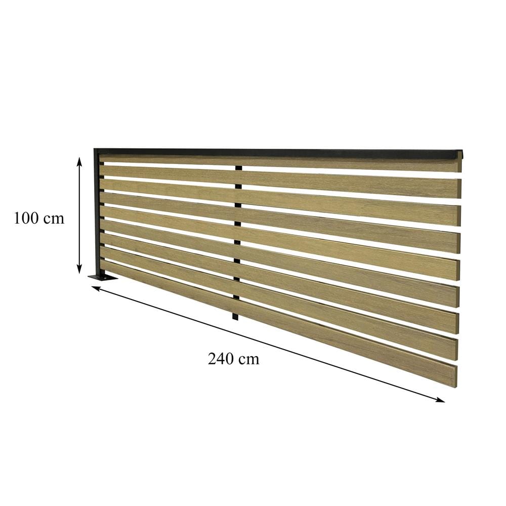 รั้วบังตาโปร่ง SUNSHIELD S124 SET B 1.0x2.4 ม. สีโอ๊ค
