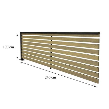 รั้วบังตาโปร่ง SUNSHIELD S124 SET B 1.0x2.4 ม. สีโอ๊ค_6