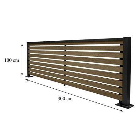 รั้วบังตาโปร่ง SUNSHIELD S130 SET A 1.0x3.0 ม. สีวอลนัท_7
