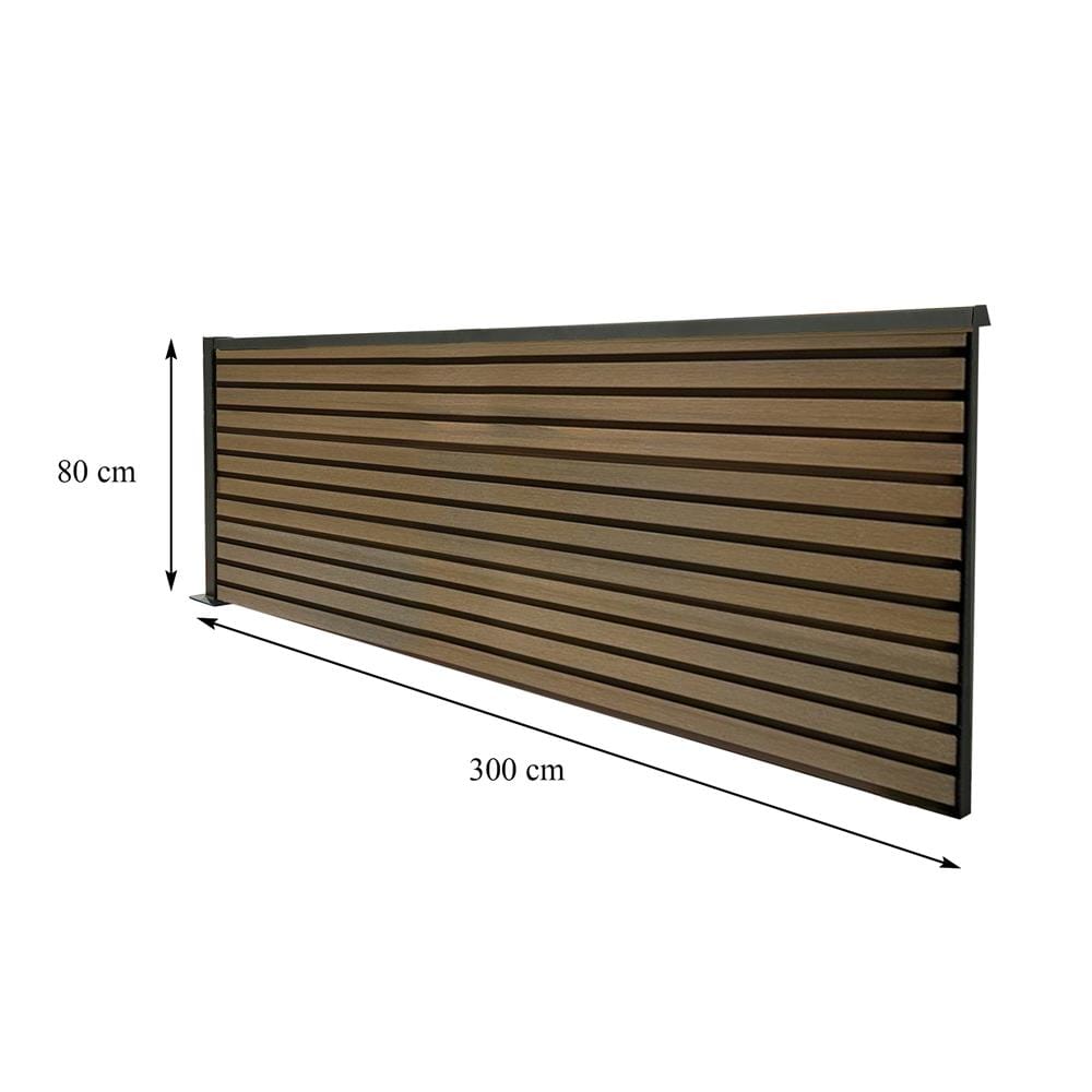 รั้วบังตาทึบ SUNSHIELD F830 SET B 0.8x3.0 ม. สีวอลนัท