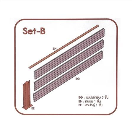 รั้วบังตาทึบ SUNSHIELD F830 SET B 0.8x3.0 ม. สีวอลนัท_8