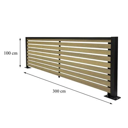 รั้วบังตาโปร่ง SUNSHIELD S130 SET A 1.0x3.0 ม. สีโอ๊ค_6