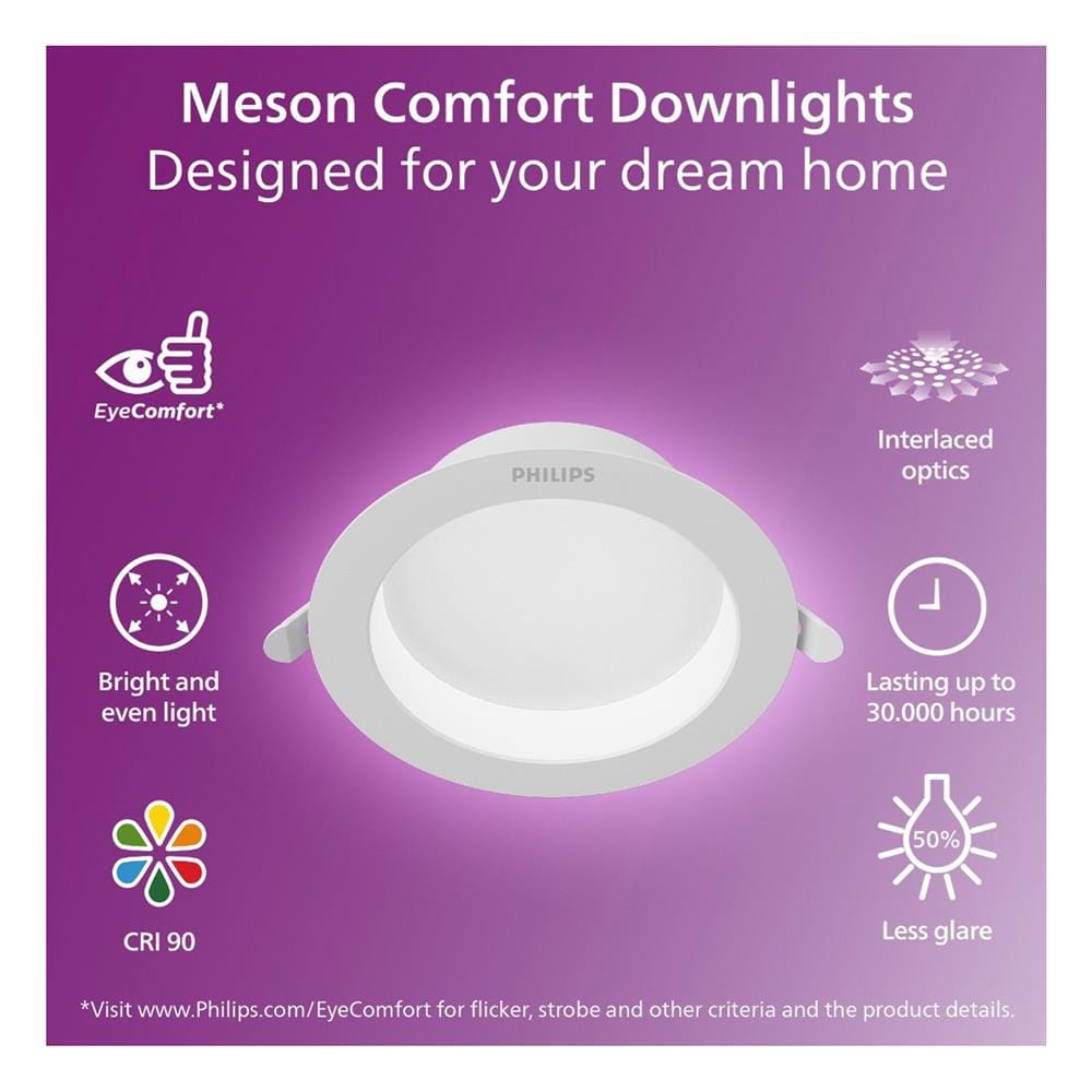 ดาวน์ไลท์ LED PHILIPS MESON COMFORT 4 นิ้ว 9 วัตต์ COOL WHITE สีขาว