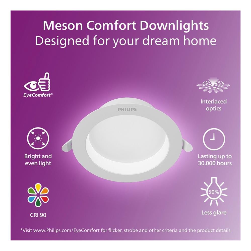ดาวน์ไลท์ LED PHILIPS MESON COMFORT 4 นิ้ว 9 วัตต์ DAYLIGHT สีขาว