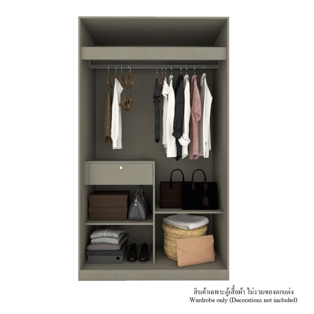 ตู้เสื้อผ้า 2 บานเปิด KONCEPT BLOX 19235301 120 ซม. สีน้ำตาล