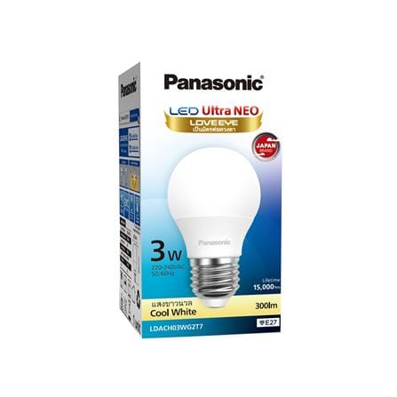 หลอด LED PANASONIC ULTRA NEO 3 วัตต์ COOL WHITE E27_1
