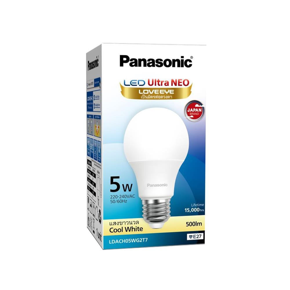 หลอด LED PANASONIC ULTRA NEO 5 วัตต์ COOL WHITE E27