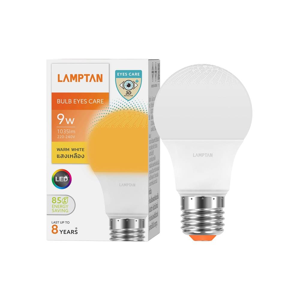 หลอด LED LAMPTAN EYES CARE 9 วัตต์ WARM WHITE E27