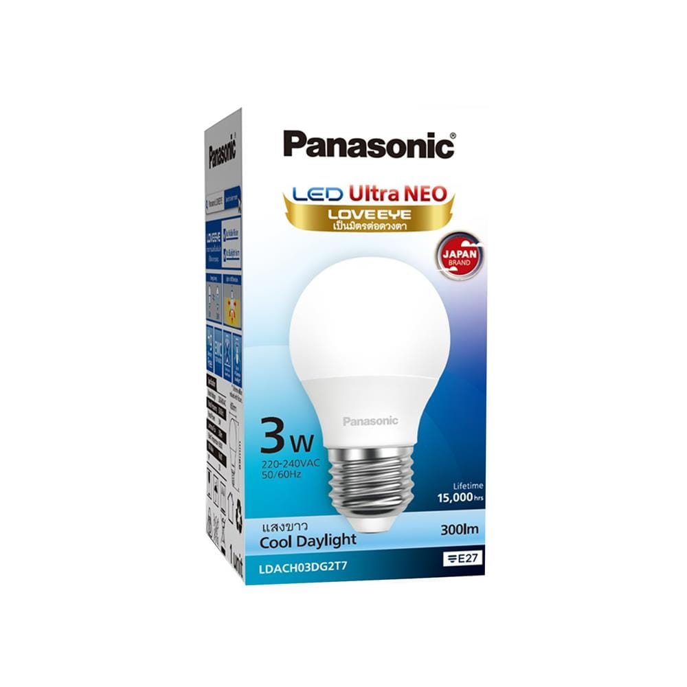หลอด LED PANASONIC ULTRA NEO 3 วัตต์ DAYLIGHT E27