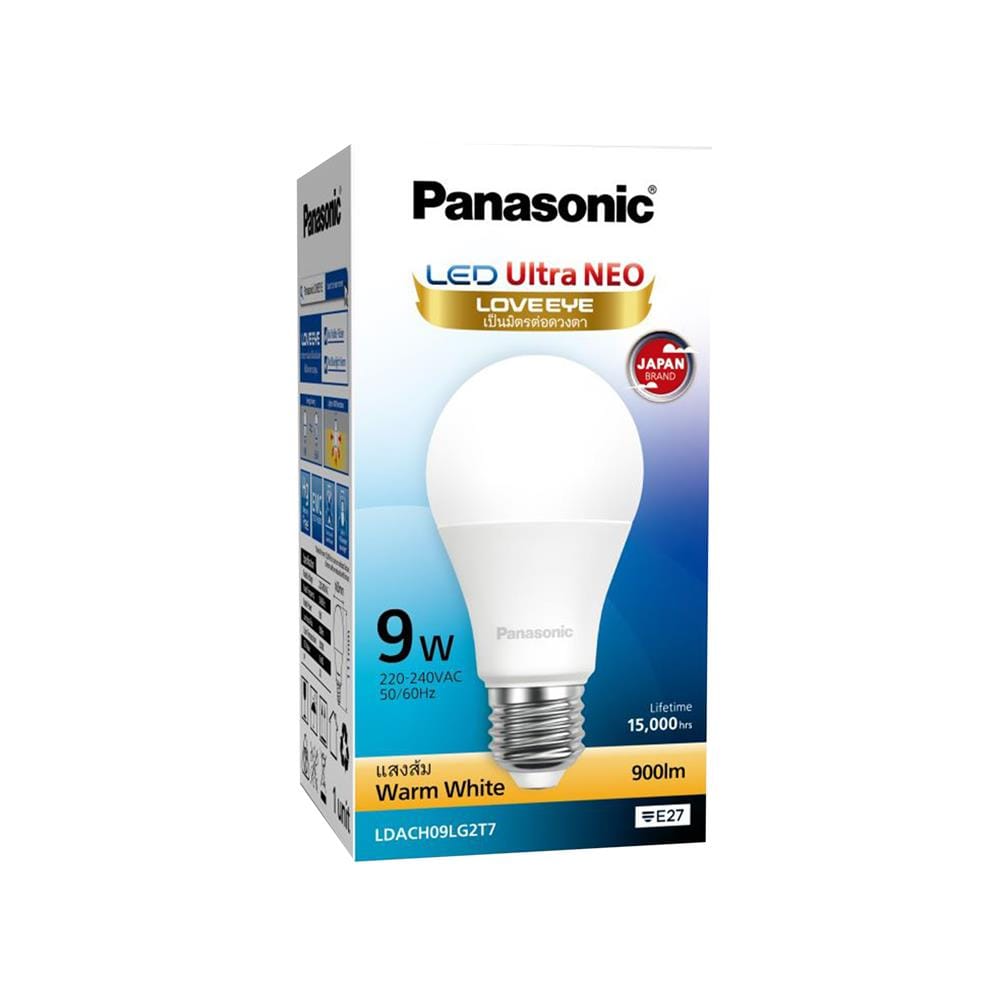 หลอด LED PANASONIC ULTRA NEO 9 วัตต์ WARM WHITE E27