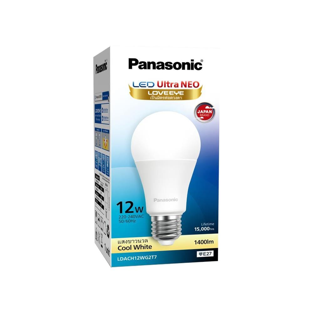 หลอด LED PANASONIC ULTRA NEO 12 วัตต์ COOL WHITE E27