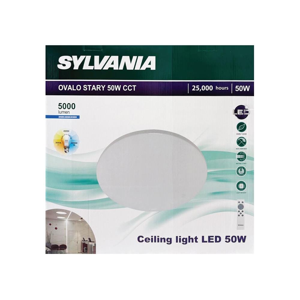 ไฟเพดาน LED SYLVANIA OVALO STARY 19 นิ้ว 50 วัตต์ DAYLIGHT/COOL WHITE/WARM WHITE สีขาว