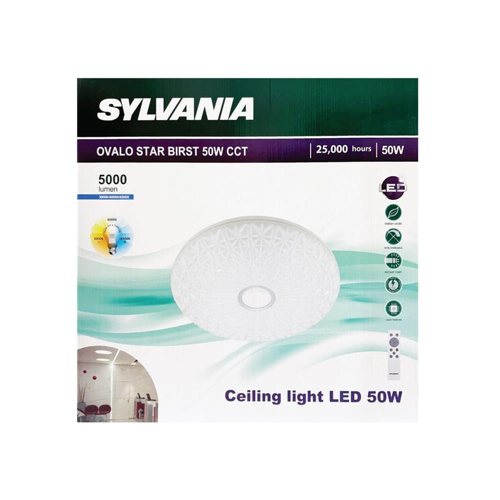 ไฟเพดาน LED SYLVANIA STAR BIRST 19 นิ้ว 50 วัตต์ DAYLIGHT/COOL WHITE/WARM WHITE สีขาว