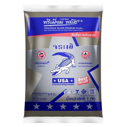กาวยาแนว จระเข้ พรีเมี่ยม พลัส เงิน 1 กก. สีเทาโอนิกซ์_0