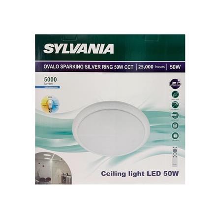 ไฟเพดาน LED SYLVANIA SPARKING SILVER 19 นิ้ว 50 วัตต์ DAYLIGHT/COOL WHITE/WARM WHITE สีขาว_4