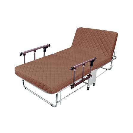 เตียงพับพร้อม TOPPER ราวกั้นพับได้ THAIBULL OLT237-75H สี BROWN_0