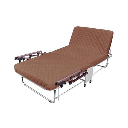 เตียงพับพร้อม TOPPER ราวกั้นพับได้ THAIBULL OLT237-75H สี BROWN_1