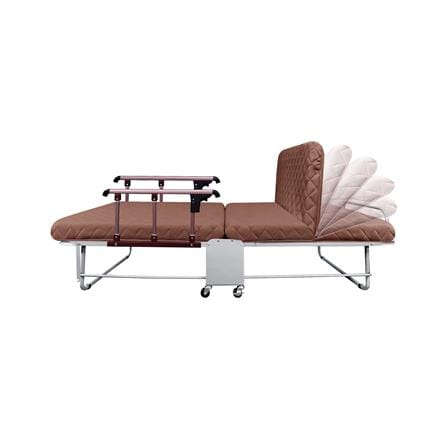 เตียงพับพร้อม TOPPER ราวกั้นพับได้ THAIBULL OLT237-75H สี BROWN_3