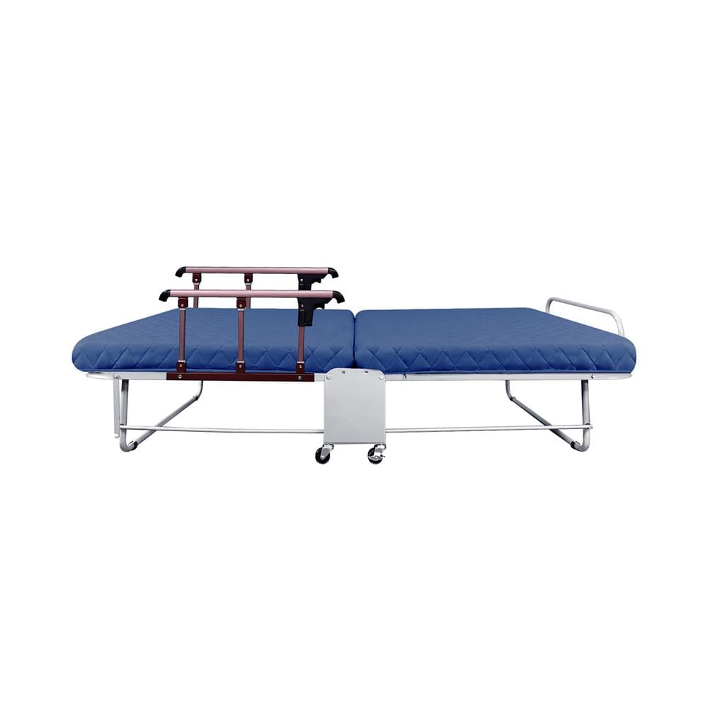 เตียงพับพร้อม TOPPER ราวกั้นพับได้ THAIBULL OLT237-75H สี BLUE