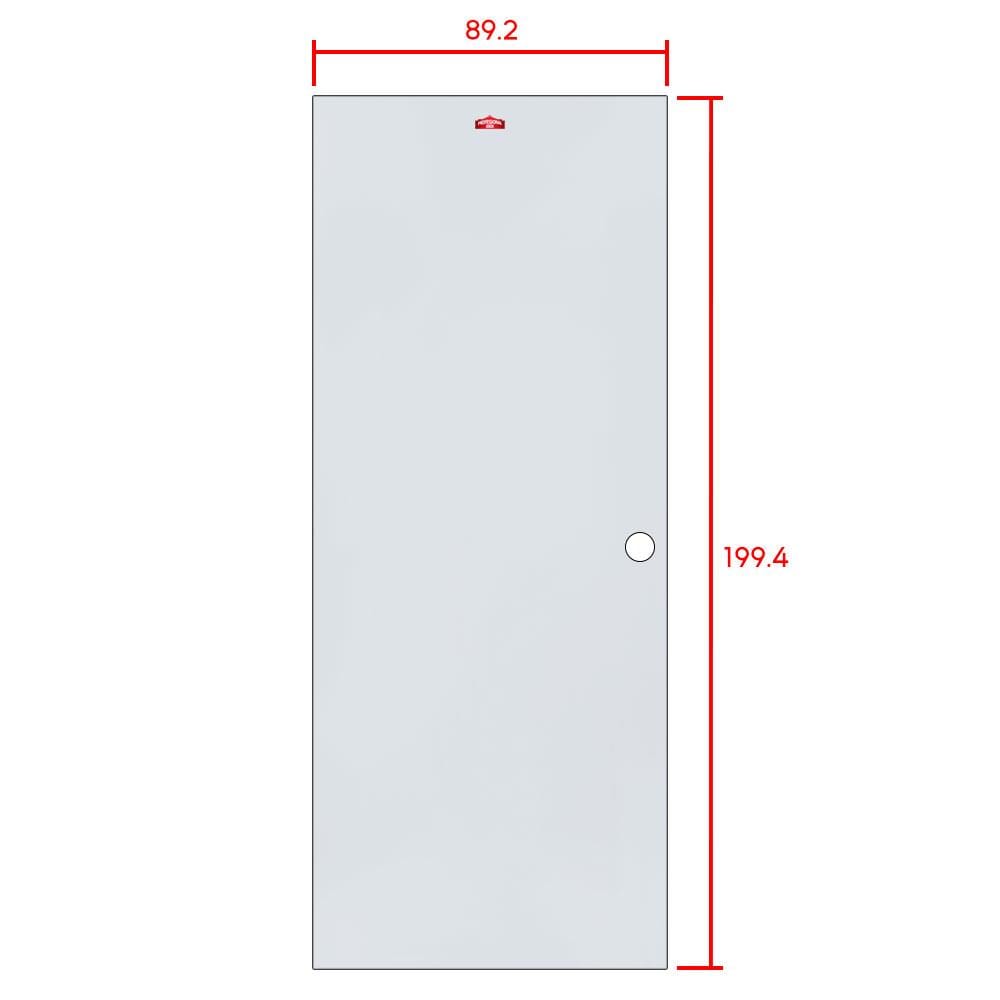 ประตูภายนอกเหล็ก เจาะลูกบิด PROFESSIONAL DOOR D2G 89.2x199.4 ซม. สีเทา