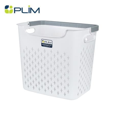 ตะกร้าผ้าเหลี่ยมสูงหูหิ้ว PLIM OLAV SIZE M สีขาว_0