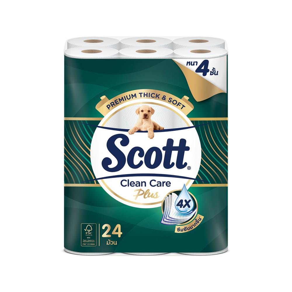 กระดาษชำระ SCOTT CLEAN CARE PLUS (แพ็ก 24 ชิ้น)